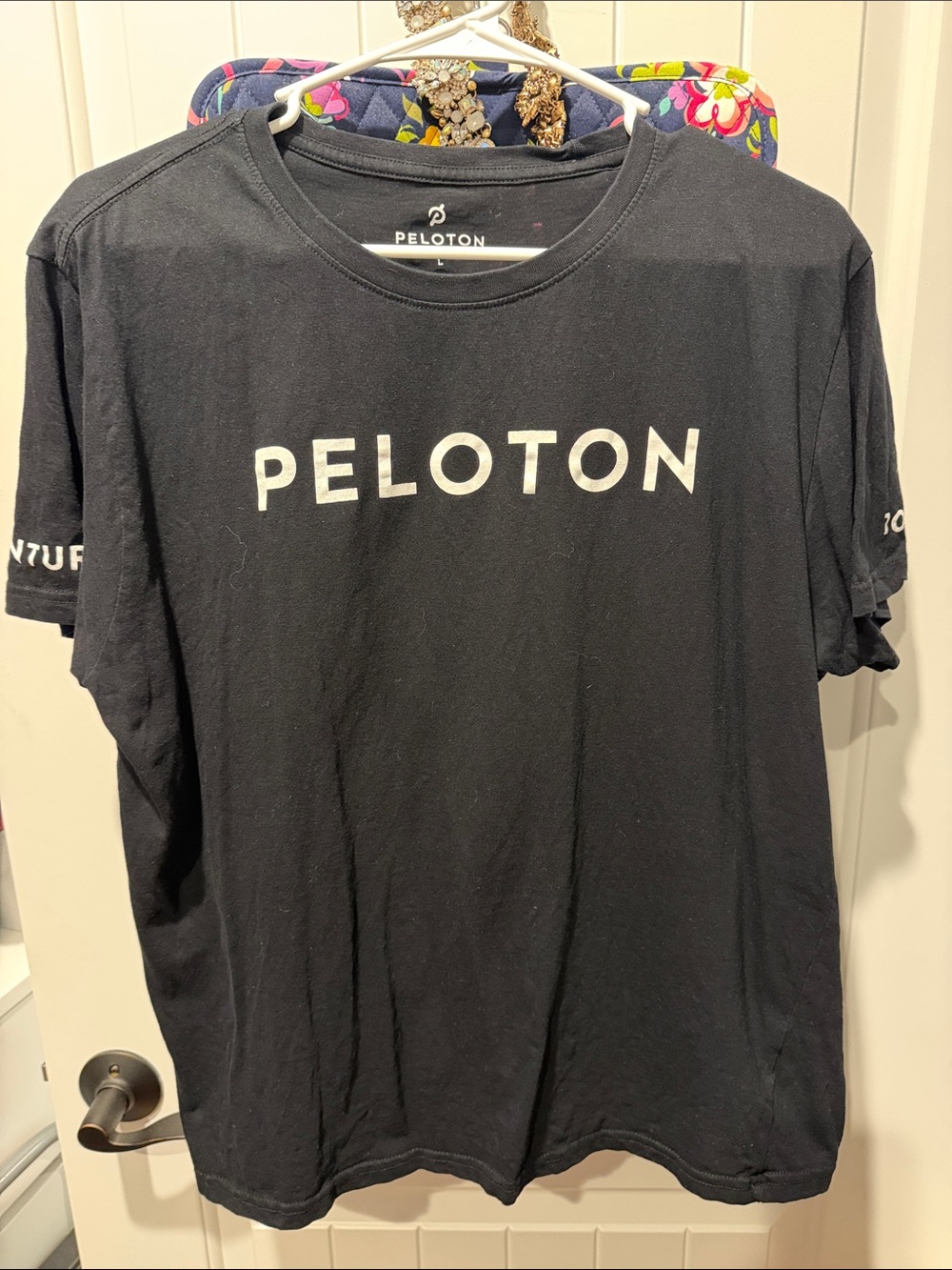 Peloton Black Tee with White Logo